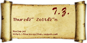 Thurzó Zoltán névjegykártya
