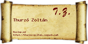 Thurzó Zoltán névjegykártya
